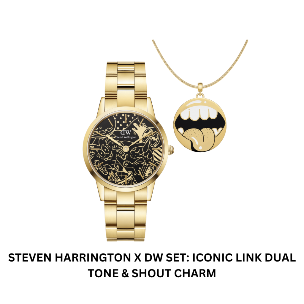 STEVEN HARRINGTON X DANIEL WELLINGTON SET: ICONIC LINK DUAL TONE & SHOUT CHARM